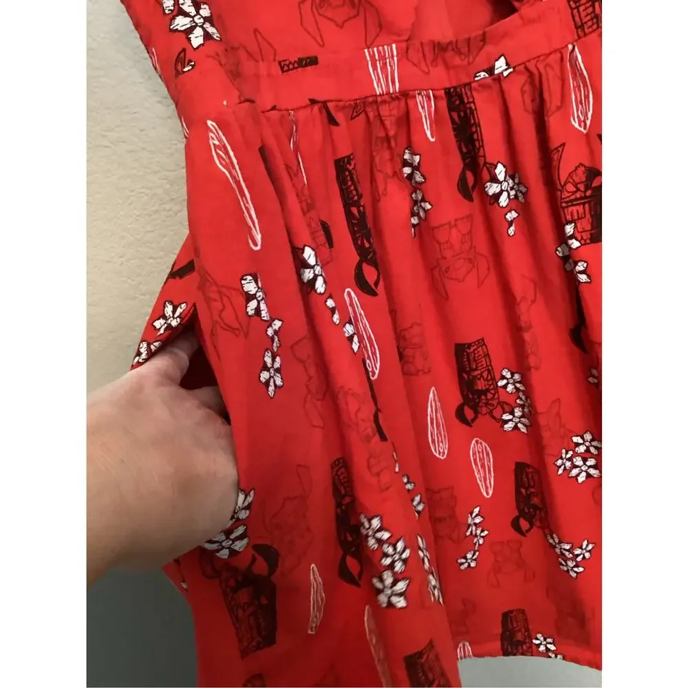 Her Universe Disney Lilo & Stitch Retro Tiki Cut-Out Dress Sz L